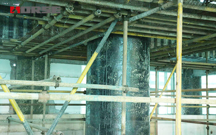 carbon fiber wrapped column for retrofitting