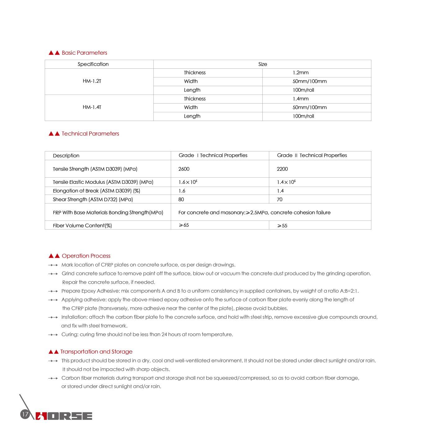 Horse unidirectional carbon fiber laminate